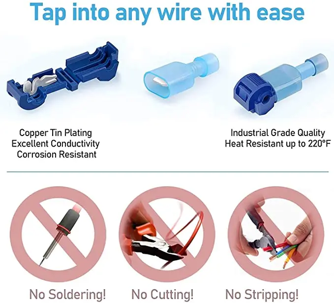 240PCS T-Tap соединители проводов Self-зачистки быстрый монтаж Электрический провод клеммы изолированные комплект соединителей