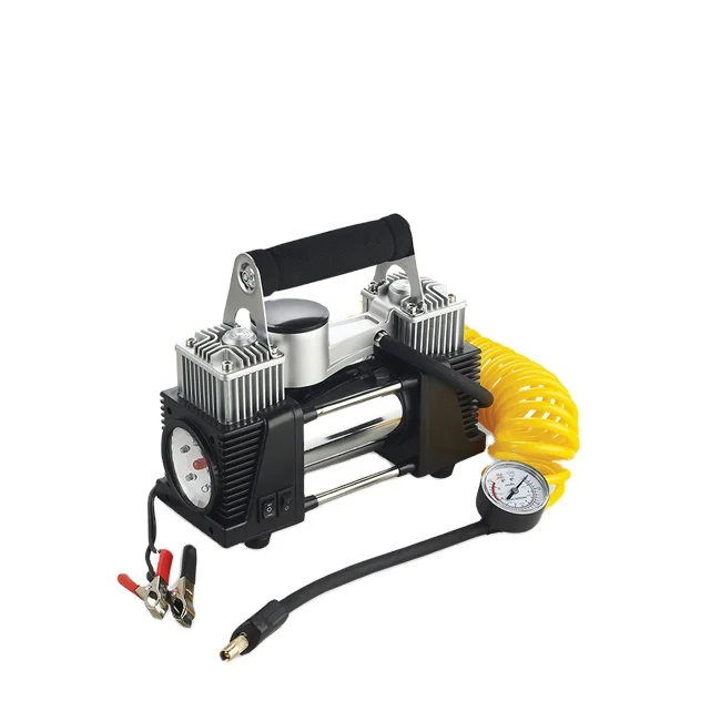 CE&ROHS 2 cylinder 12 volt tire inflator car air compressor pump with light BS-8008