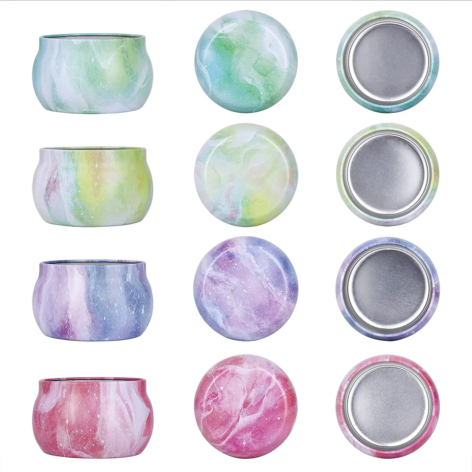 Premium Round Containers Arts Crafts Storage Can 4oz Candle Tin Jars