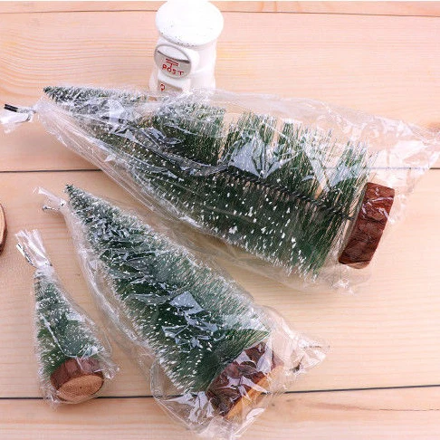 Wholesale Mini Christmas tree bottle brush Christmas tree with heavy wood base