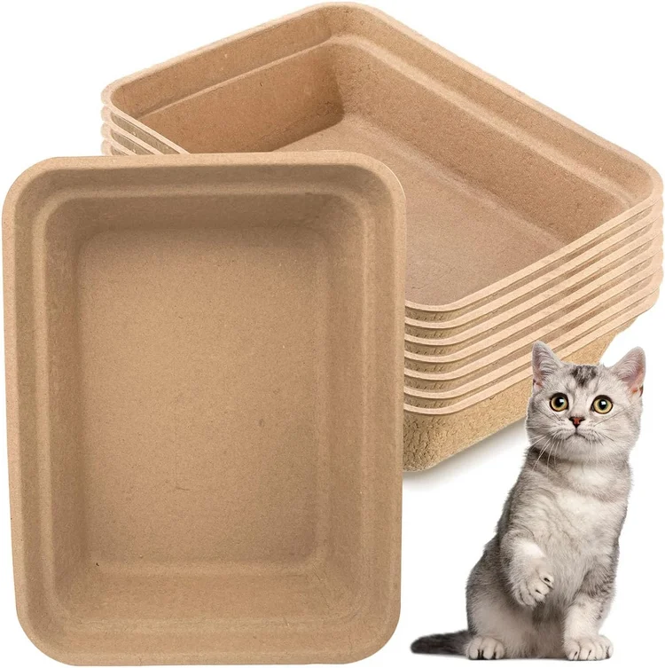 Paper Cat Litter Tray, Kitten Litter Box Pans for Indoor Outdoor Home Travel Hamster Guinea Pig Rabbit, Waterproof and Portable