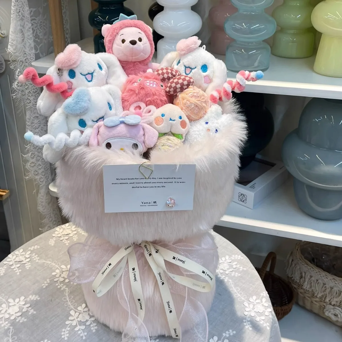Wholesale Gift Bouquet Cartoon & Anime Kuromi My Melody Bouquet Doll Cute Flower Plush Valentines Day Gift Flower Plushie Toys