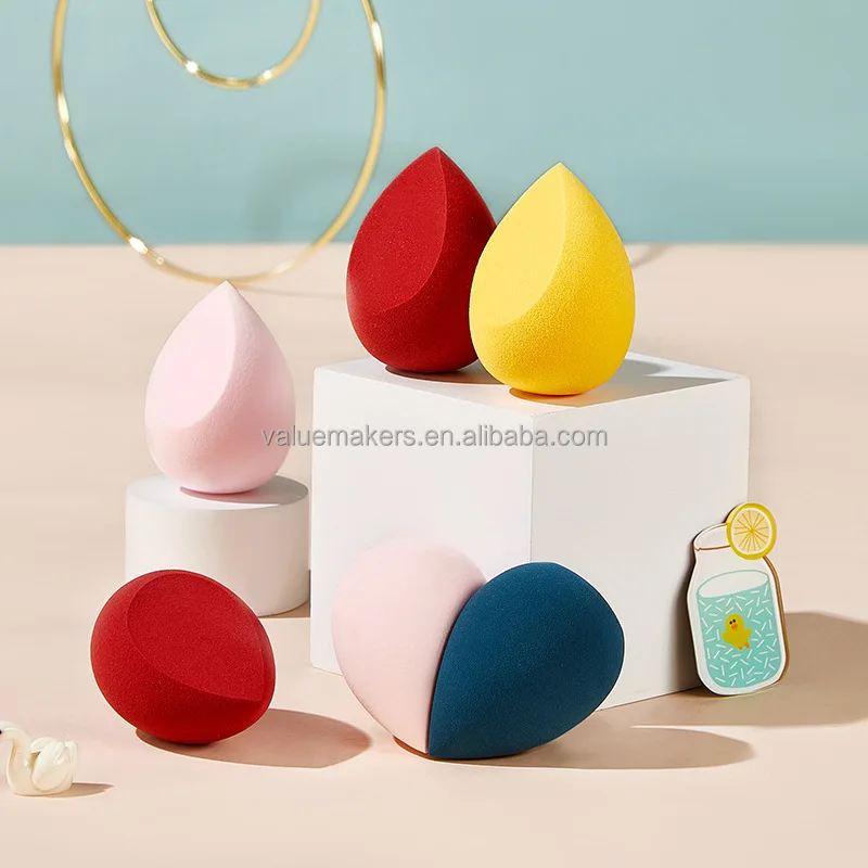 custom logo 2 pieces/lot beauty makeup blender latex free soft washable makeup sponge cosmetics makeup blender for foundation