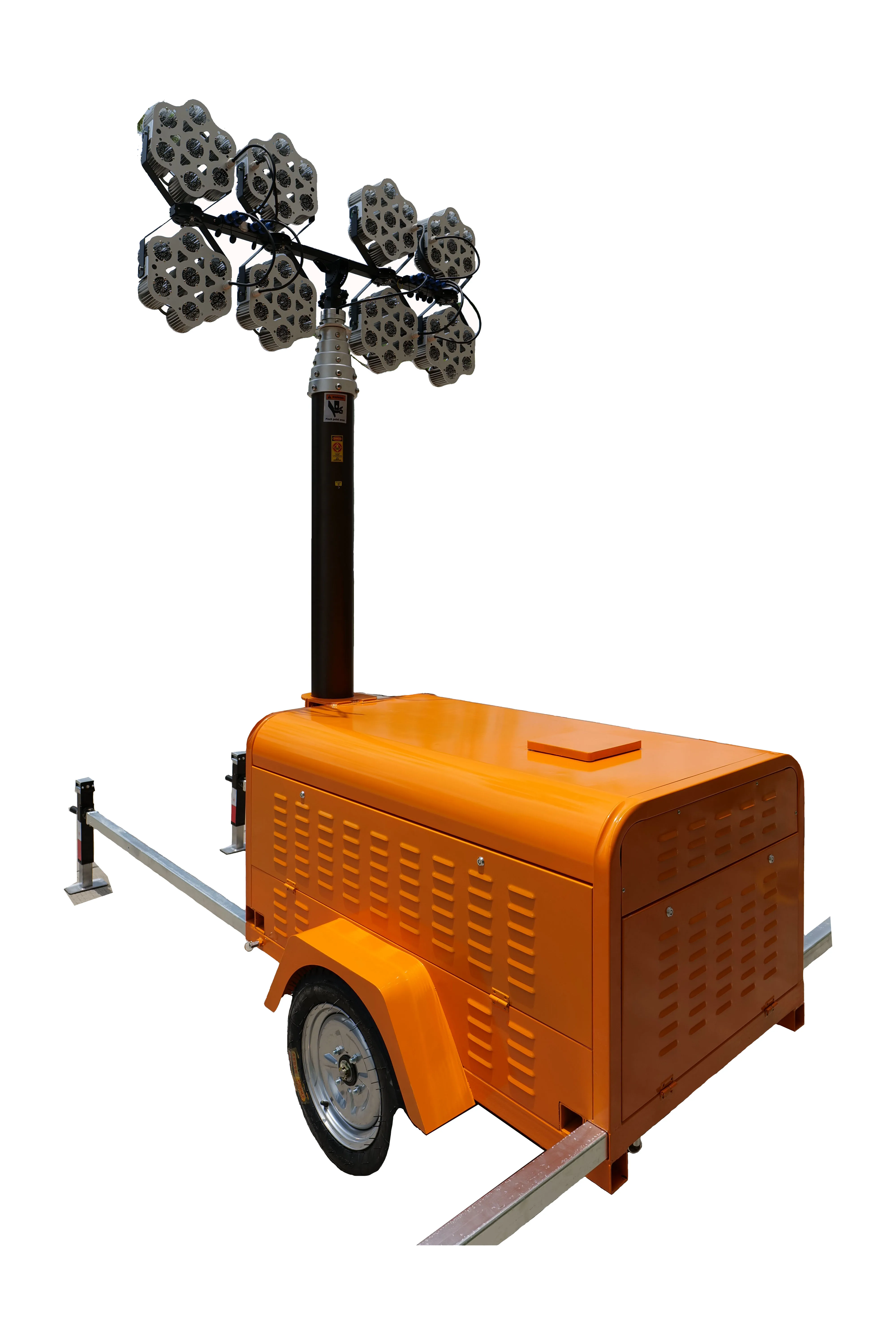 4*300W light tower 6m 9m 12m Pneumatic mast diesel generator tower light portable battery worksite light
