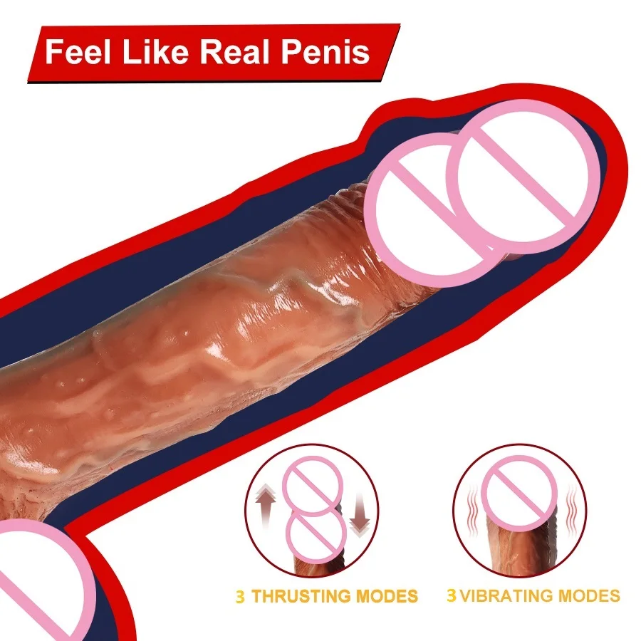Remote Thrusting 8.6 inches Lifelike Medical liquid silicone dildo artificial penis Vibrator sex toys for woman sex products%