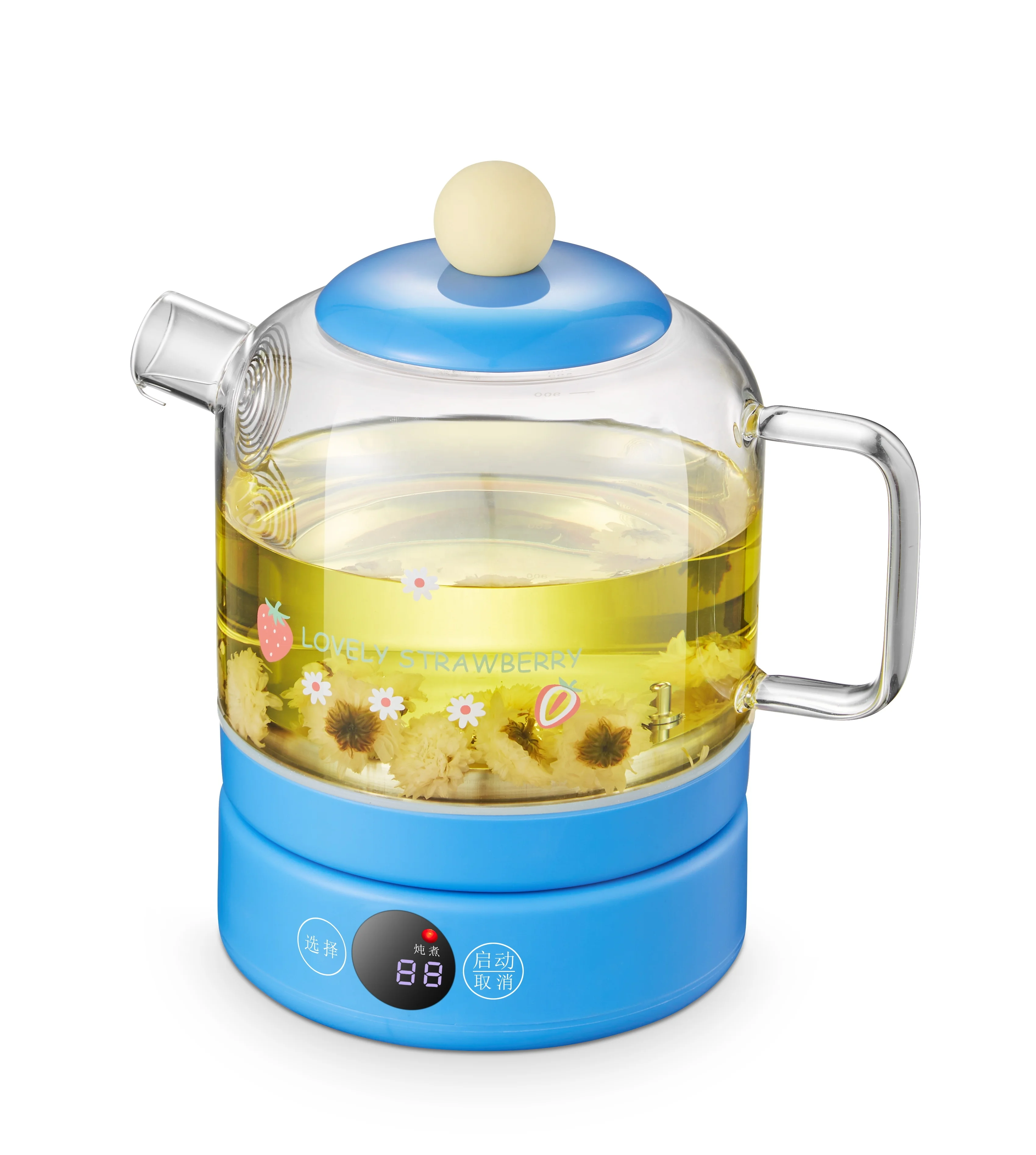 
Elegant design mini electric digital glass kettle tea cooker electric mini electric glass teapot set 