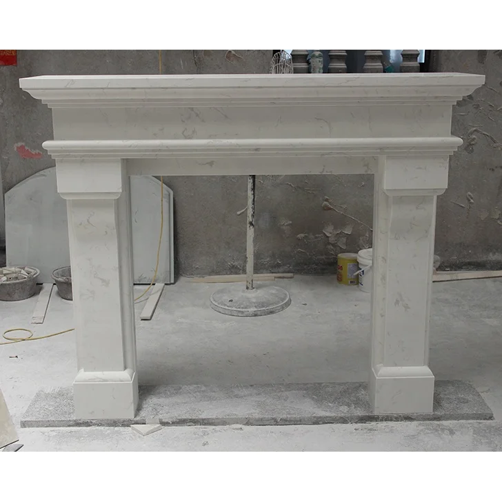 The most popular Fireplace Design Montreal Lyon Toronto Avolan Bordeaux Polar White Perla Micro Marble Fireplace in Ireland