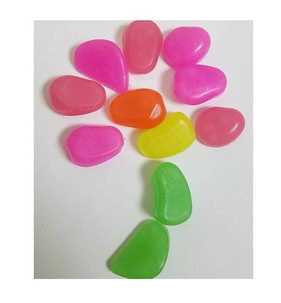 multi color resin luminous pebbles stone garden  decorations gifts
