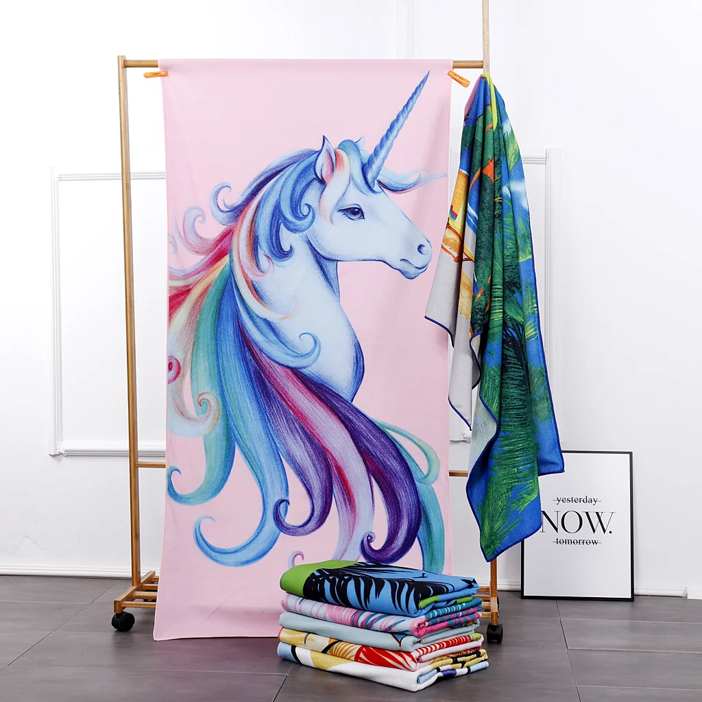 Microfiber Sand Free Beach Towel custom logo Quick Dry Super Absorbent Oversized Towels printed Blanket Pool Swimming bath towel