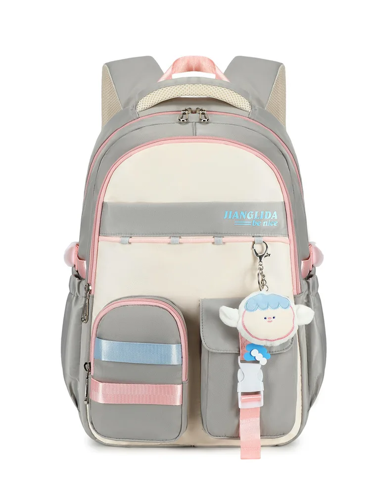 Middle school student bag Girls junior high school students color collocation fashion backpack campus student backpack