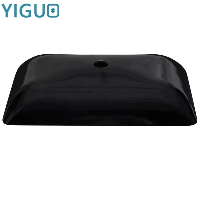 Rectangular bowl shape top mount tempered glass hand wash bathroom vessel basin