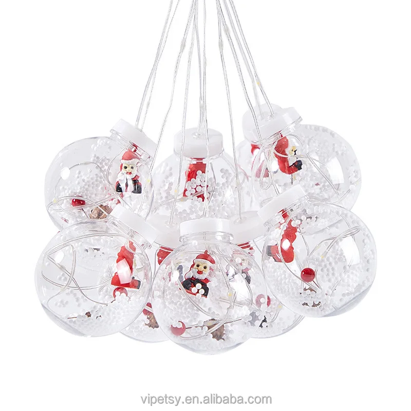 Santa Claus holiday Christmas tree decoration home decoration showcase bedroom decoration LED copper string lights