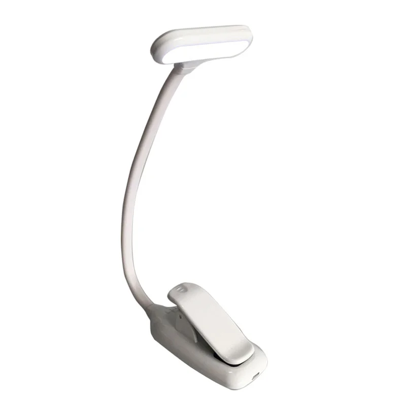 Mini 9 LED Reading Light  3 Color Touch Dimming Control USB Rechargeable  Book Lamp with Clip On Eye Care