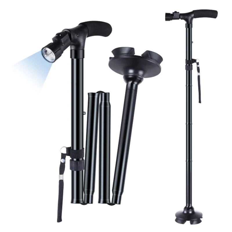 Best Selling Products Aluminum Medical Crutches For Old People Walking Stick With led Light