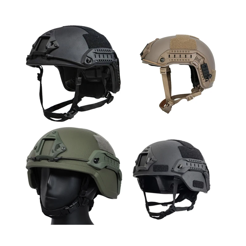 MICH FAST Hard Helmets Green Black Sandy KEVLAR PE Tactical Fast Helmet With Wendy Suspension System
