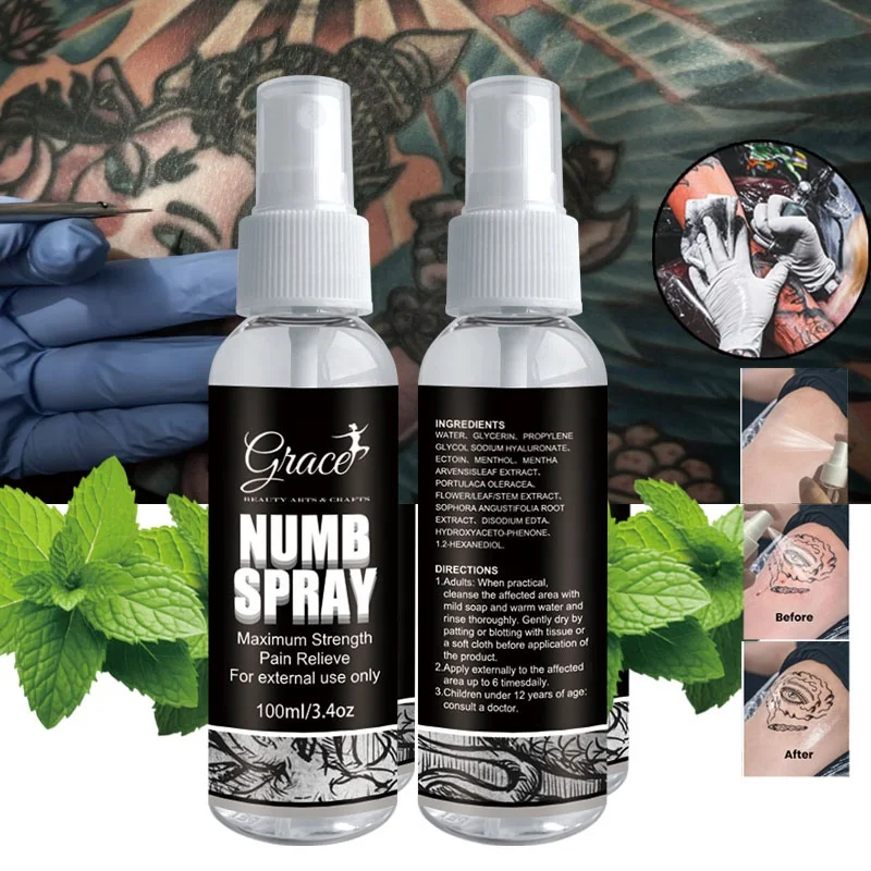 Custom Logo Professional Tattoo Care Deep Repair Skin Redness Reducing moisturize Anti Scar Before After Tattoo Care Spray