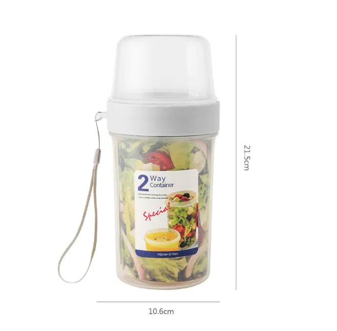 Новый дизайн прозрачный экологически чистый и безопасный полипропилен детей Снэк чашки 2 в 1 фруктовый салат для питевых чашек