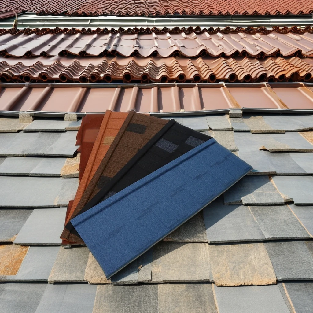 Modern Classical Tile Color Stone Coated Metal Roofing Price with Circular Ridge Sheet Plain Roof Tiles Design