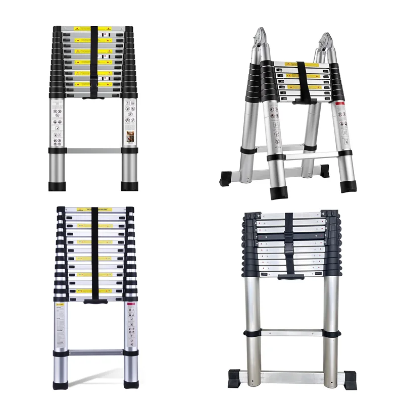 Portable Collapsible Industrial Telescopic Ladder Step Ladder Folding Ladder Aluminum Outdoor Poly Bag + Carton Package 25 Days
