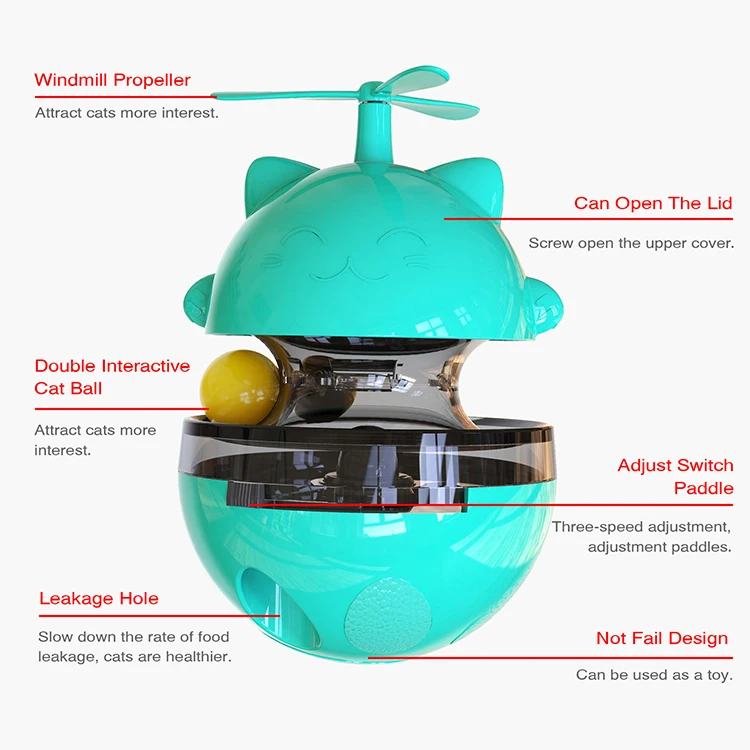 
Hot sale tumbler cat turntable leaking food ball tease cat stick self-hey pet supplies Interactive toy 