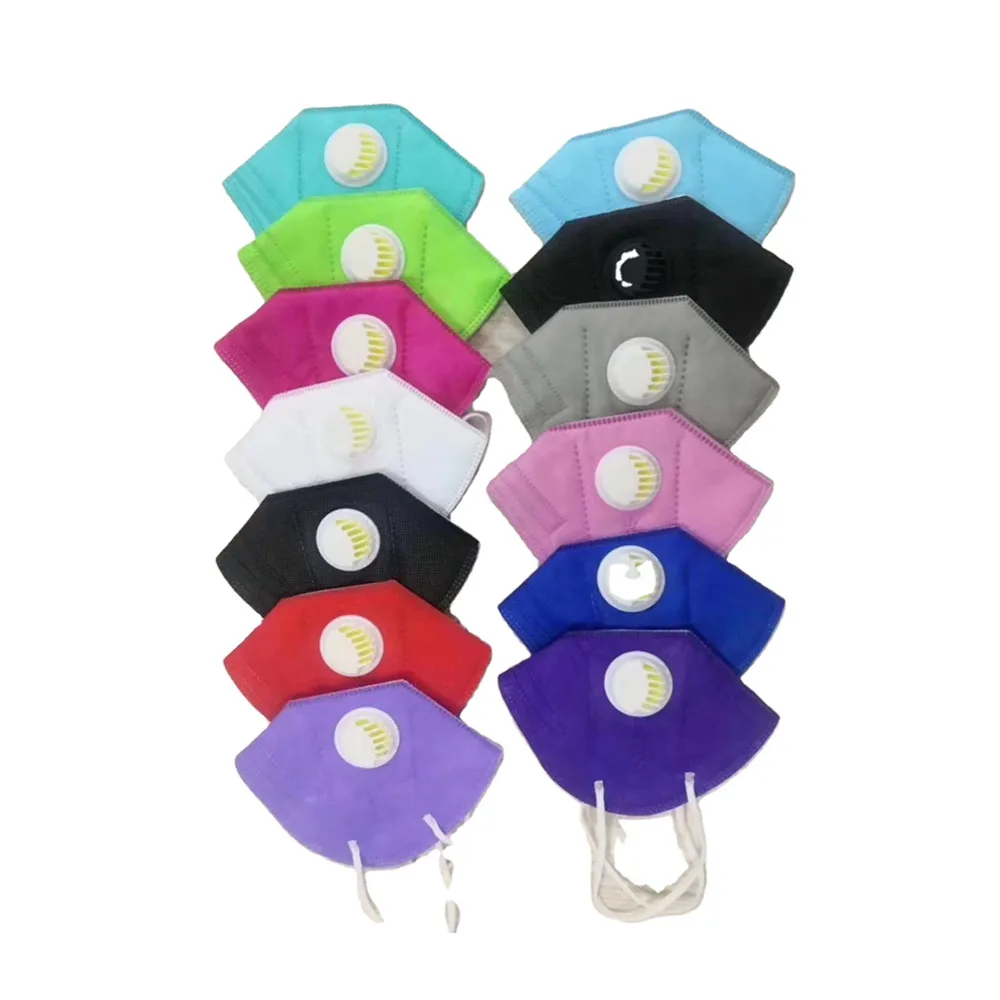 
5 ply Foldable Colorful Kn95 Mask certified With Respirator Valve Mask Individually Packaged KN95 