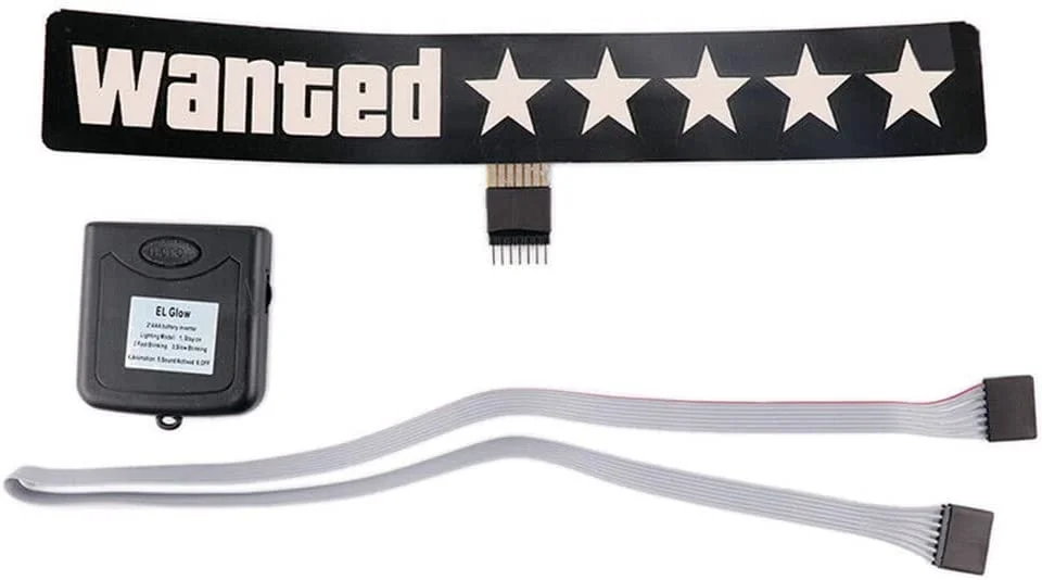 EL Car Sticker Electric Sticker Glow In The Dark Led Light Up 5 Stars Wanted Sticker For Car Decoration