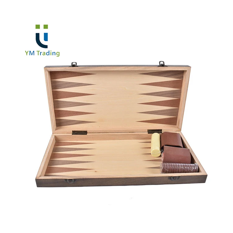 YUMING Inlaid Backgammon Sets Pine Frame Middle Wooden Backgammon Varnished