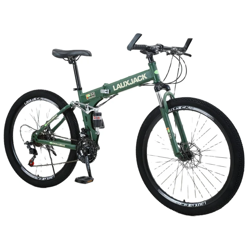 Folding Mountain Bike 26/24 Inch Soft Tail Double Shock-Absorbing Mountain Bike Other Road Surron Surrey Folding Bicycle