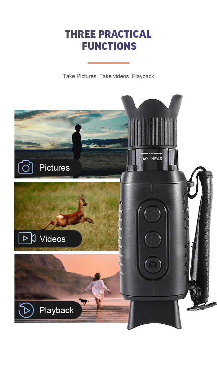 1080P FHD Long-Range Night Vision Telescope 4X Night Vision Monocular Trail Hunting Camera For Hunt
