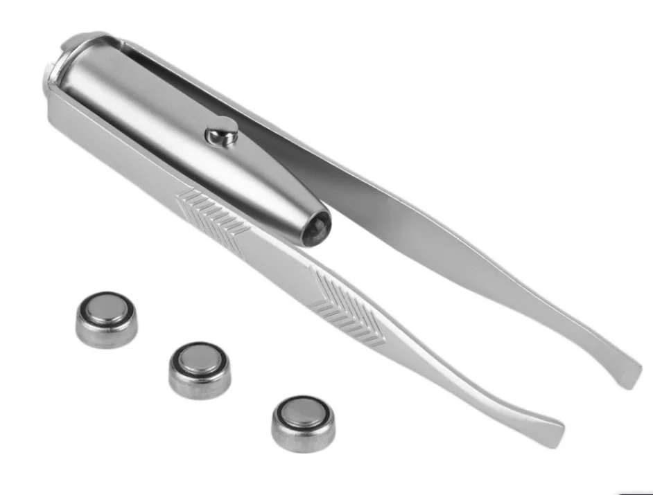 Светодиодная лампа для бровей Пинцет из нержавеющей стали бровей для удаления волос Make Up LED Light ресниц Уход за кожей лица Уход за волосами щипчики из нержавеющей стали