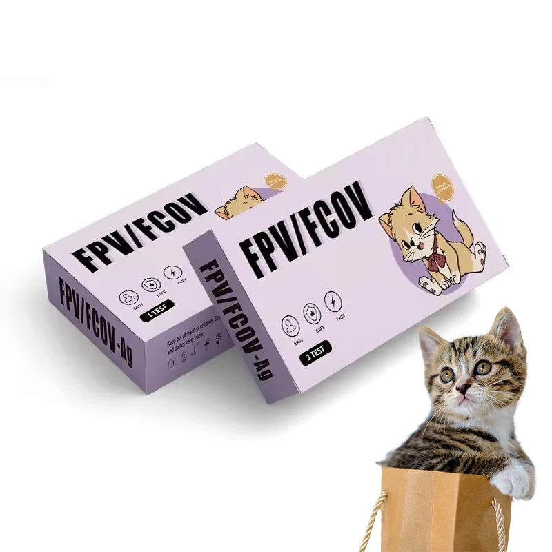Hot Sale FPV/FCOV Feline Feline Panleukopenia Virus and Coronavirus Antigen Rapid Antigen Combo Rapid Test Kit For Cat