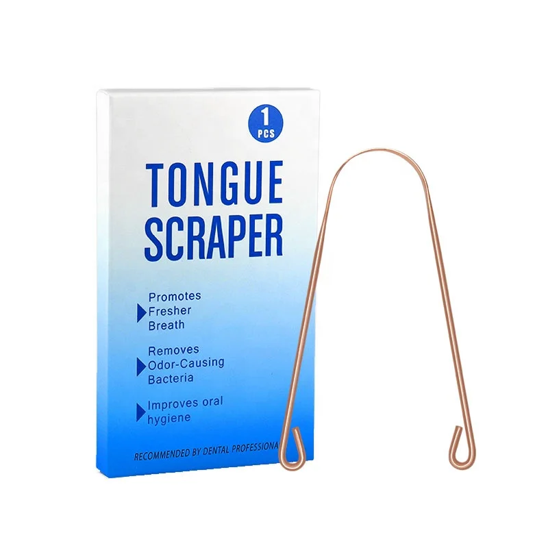 ISO Approved Factory wholesale Oral Hygiene Care Copper Tongue Cleaner Scraper