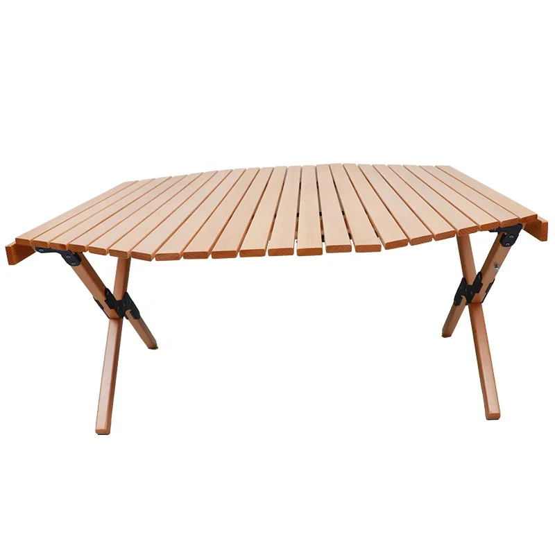 Octagonal Folding Portable Solid Wood Car Picnic Leisure Outdoor Table