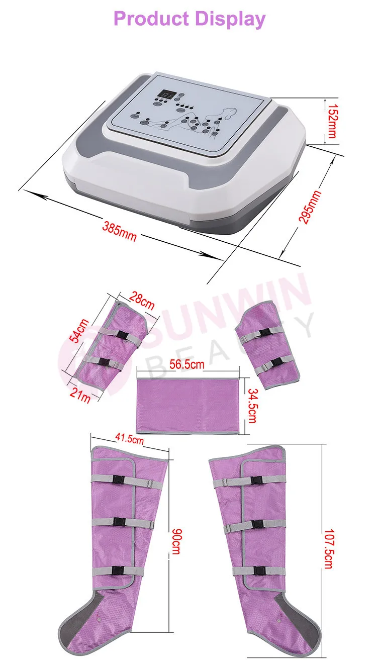 Home Use Pressotherapy Lymphatic Drainage Massager Presoterapia Sauna Relax Muscle Therapy Machine