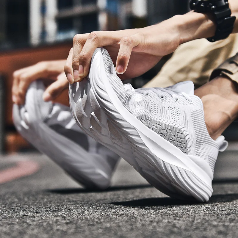 
Men Running Shoes Breathable Soft Sneakers Men Harajuku Lazy Shoes Big Size Sport Trainers Custom Logo Drop Shipping 