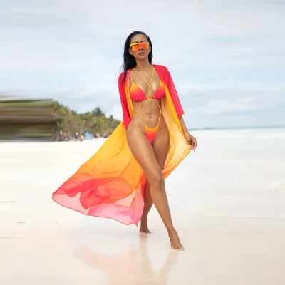 wholesalers womens 2022 Sexy Swimsuit Beachwear Bathing Suits Bikini Set 3 Pcs Swimwear Cover up