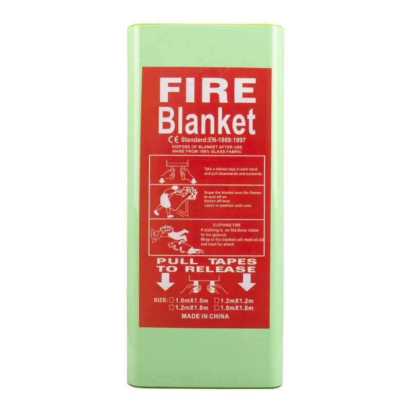 OEM Custom 1.8m x 1.8m PVC hard cabinet fire resistant blanket for hotel