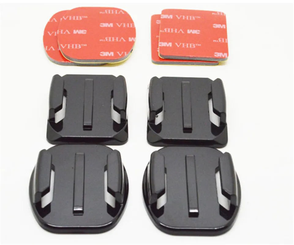 Go Pro Kits 2x Flat 2x Curved Mounts 4x 3M Adhesive pads for GoPro Hero 5 4 3 2 SJCAM SJ4000 SJ5000 SJ5000x EKEN H9 Xiaomi Yi