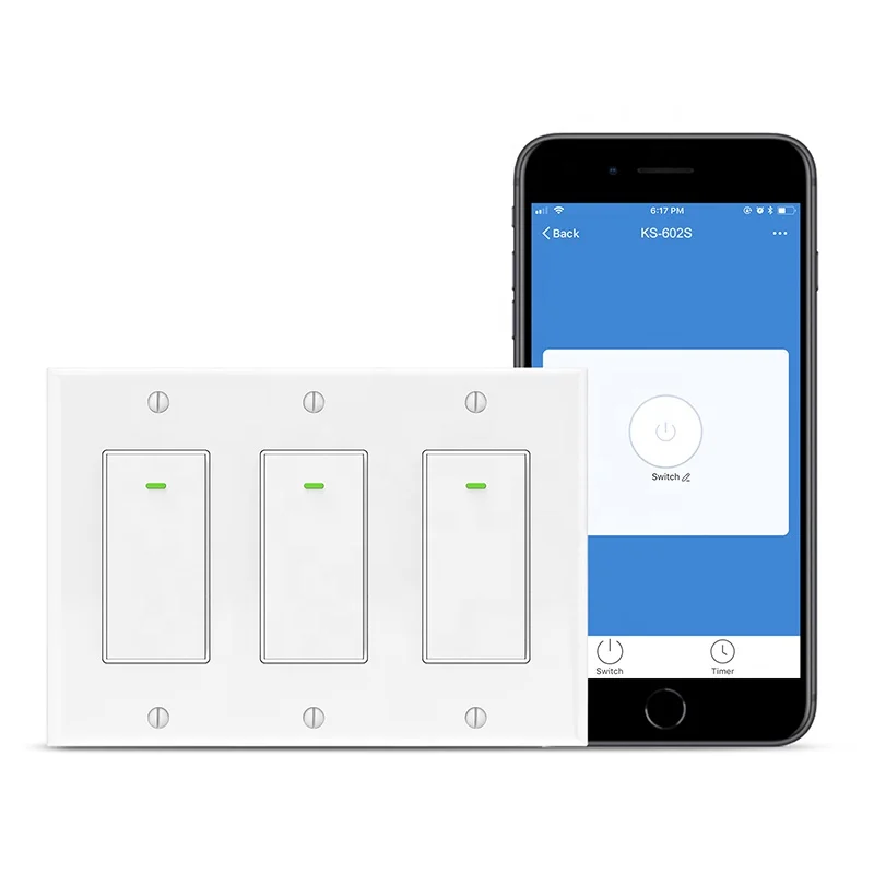 ODM/OEM customizable 15A 125V Electric Us Smart Wifi Wall Timer Switch US Smart WiFi Light Switch With Tuya App