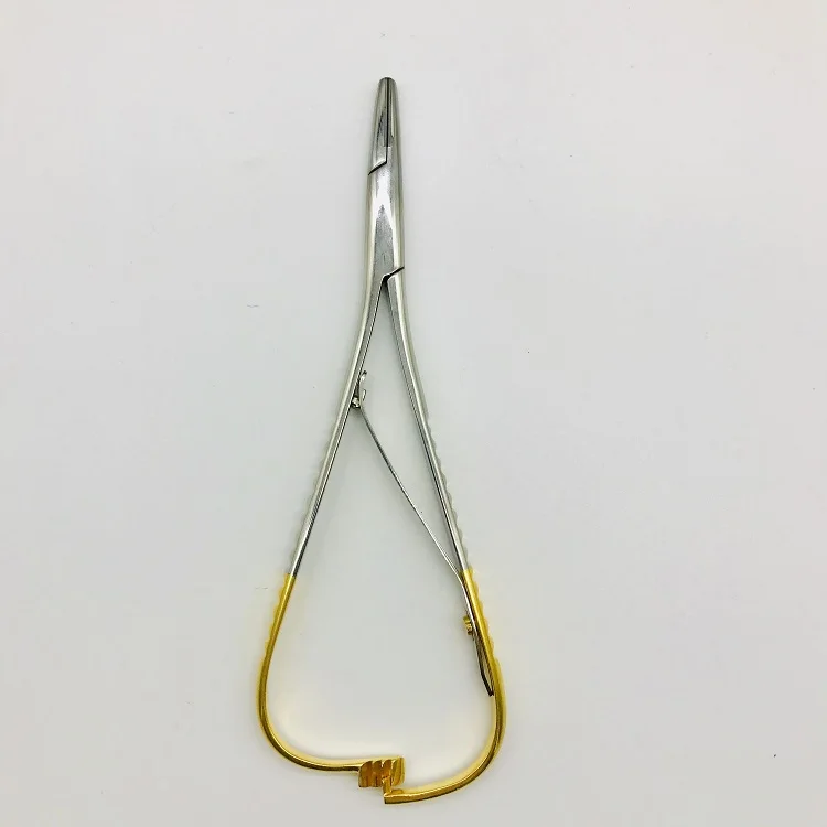 Dental Manufacturer CE Orthodontic Mathieu Needle Holder Wide Tip Tungsten Carbide Serrated Tip