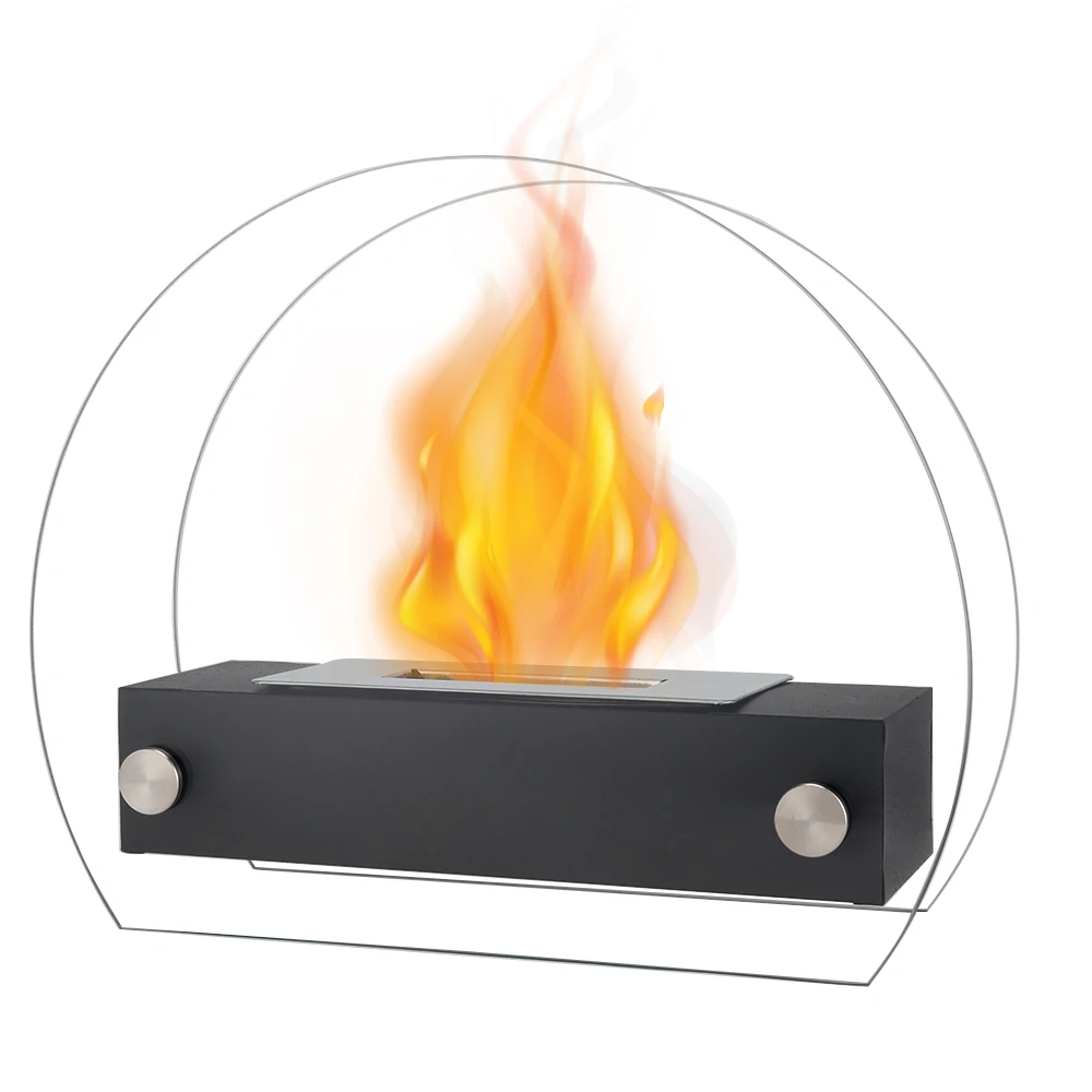 Round Portable Tabletop Fire Pit Bowl Long Time Burning and Smokeless Alcohol Fireplace Indoor Outdoor Decor