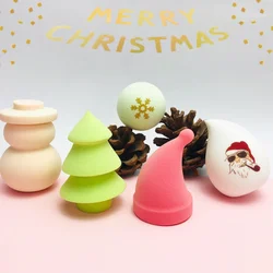 2022 new gifts gradient Christmas hat tree beauty makeup egg sponge dry wet dual use Christmas powder puff blender makeup tools