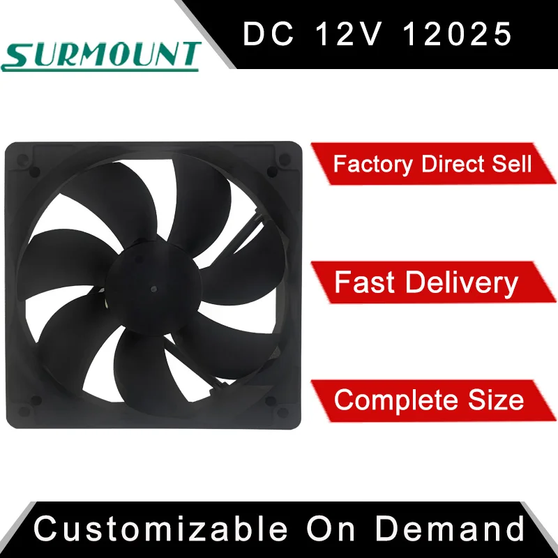 High Quality Cooler Fan 12025 120*120*25mm 120mm Dc Brushless Cooling Fan 120mm 12v Fan