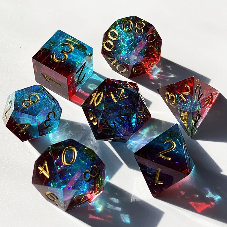 dnd dice 7sets resin dice for rpg board games