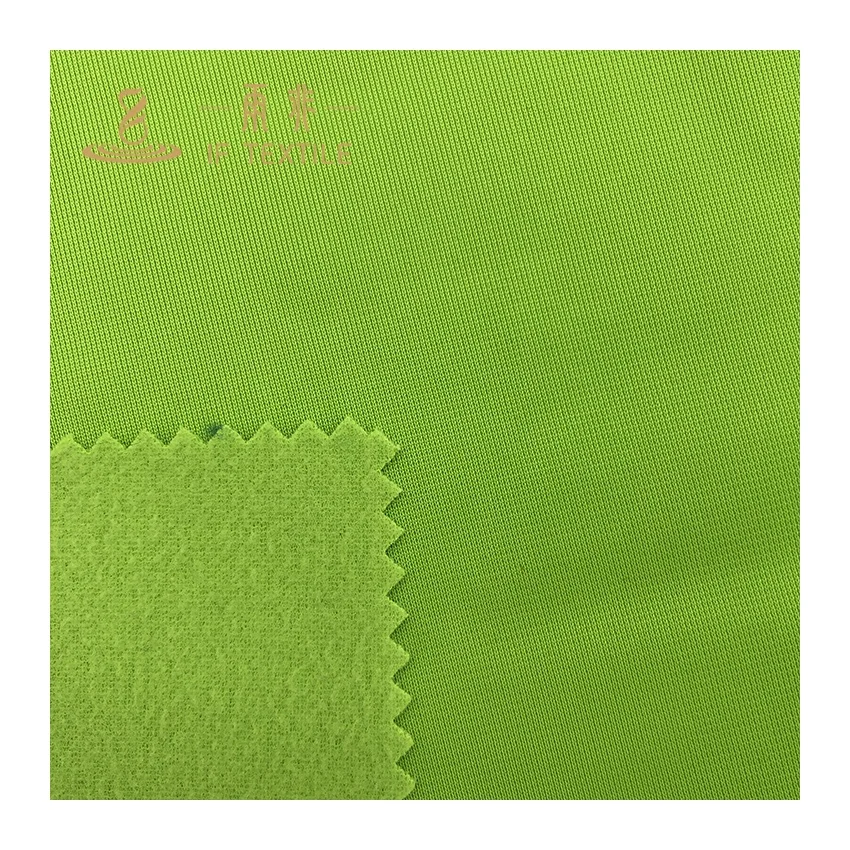 polyester tricot one side brush soft sports wear padding tricot spandex fabric