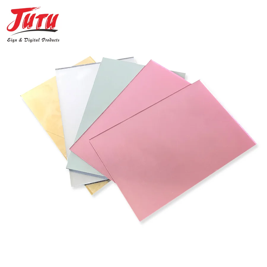 JUTU Factory Sell Pink Gold Silver Mirror Acrylic 2mm 3mm 4mm Mirrored PMMA Acrylic Sheet with adhesive tape