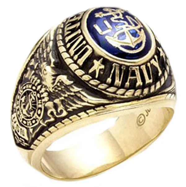 Gold military ring female NAVY military rings jewelry with good quality