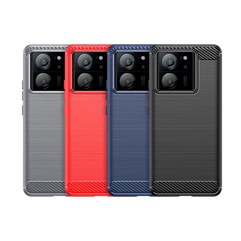 For Xiaomi 13T Pro Case Carbon Fiber TPU Gel Back Cover Phone Case For Xiaomi Mi 13T Pro