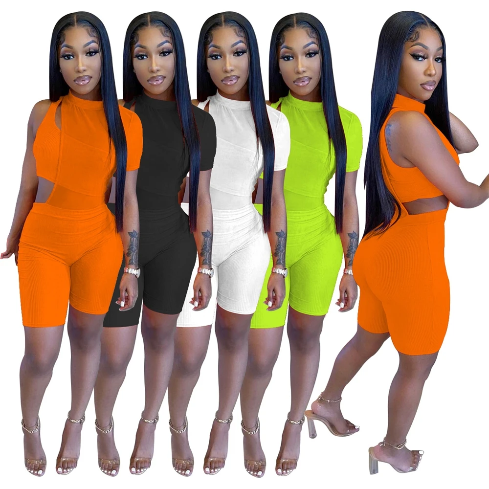 X03055c Women's Tracksuit Summer 2 Piece Sets 2021 New Arrivals