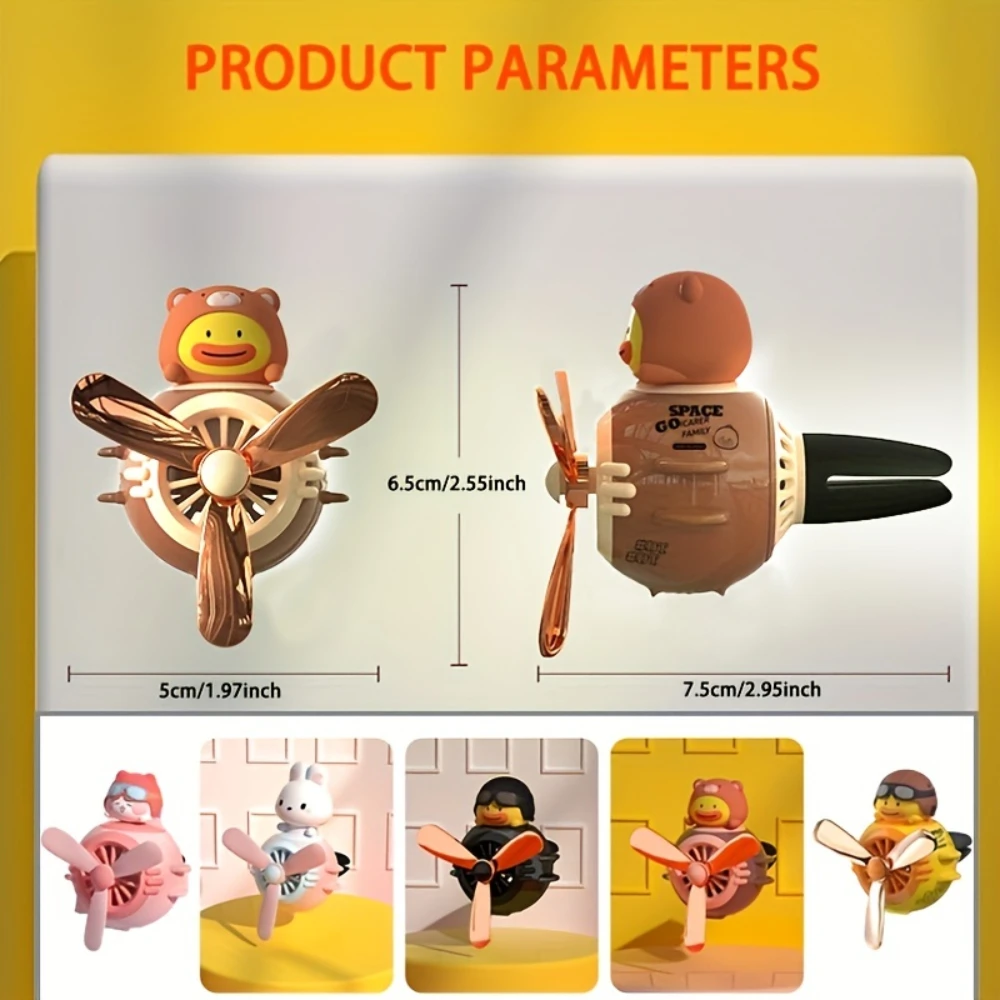 Car Air Conditioner Air Outlet Magnetic Suction Cartoon Doll Aromatherapy Car Ornaments Contains Cologne And Lemon Flavor Slices